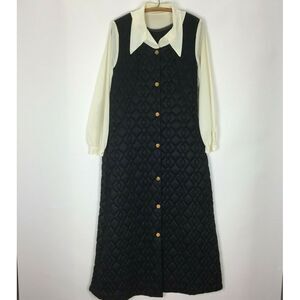 Vintage 60s Texsheen Robe Housecoat Size XS S Satin‎ Quilted Maxi Pockets New